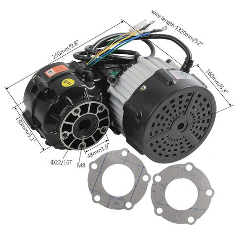 Rear Differential Axle Kit With Snow Sand Tracks For 48V 1000W Brushless Motor Controller And Brake components shown in detail.