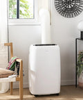 Flexible AC Exhaust Hose For Portable Air Conditioners, 5.9 Inch Diameter, Extendable Up To Eighty Inches, installed on unit