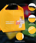 Waterproof Boat First Aid Kit In A Roll Top Dry Bag For Kayak Fishing And Outdoor Adventures Marine Survival Emergency Medical Supplies You Can Count On with hard plastic carabiners and TPU waterproof coating.