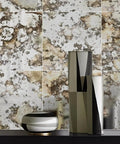 Silver Antique Acrylic Wall Panels Set, 12 Pieces, 11x11 Inches Each, displayed with rustic rust pattern on a wall