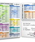 Magnetic Cheat Sheet For Air Fryer Fans With 100 Plus Cooking Times, Large Clear Font, Waterproof Durable 3 Piece Set For Quick No Guesswork Cooking On Most Air Fryer Models