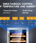 Premium Cigar Humidor Cabinet With Humidity And Temperature Control, 88L Capacity And 640 Cigars, digital display close-up