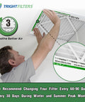 Person installing 12X12X1 Air Filter 6 Pack MERV 8 Pleated Replacement for home HVAC AC furnace, easy no fuss install.