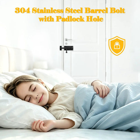 Built Like A Tank 4 Inch Slide Door Lock Latch Hella Durable SUS304 Stainless Steel Barrel Bolt For Outdoor Gate with padlock hole.