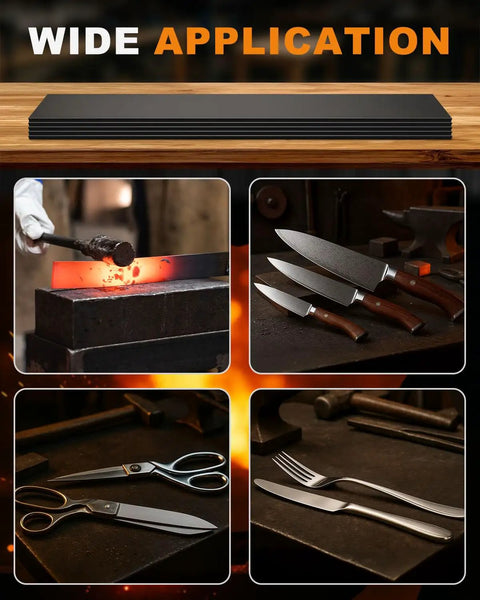 1095 High Carbon Steel Knife Making Flat Bar 12 By 1.5 By 0.12 Inch Annealed Pack Of 5 with knife, scissors, and fork examples