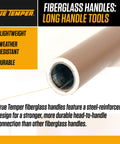 Detailed view of durable fiberglass handle from Post Hole Digger With 48 Inch Fiberglass Handle, Atlas Pattern Steel Point For Easy Holes.