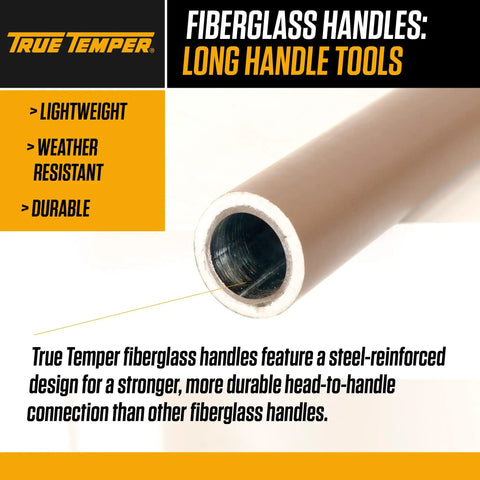 Detailed view of durable fiberglass handle from Post Hole Digger With 48 Inch Fiberglass Handle, Atlas Pattern Steel Point For Easy Holes.