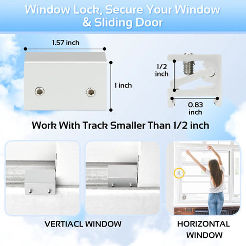 Portable Window AC Seal Kit With 5.9 Inch Hose Adapter showing window lock component for sliding doors and windows.