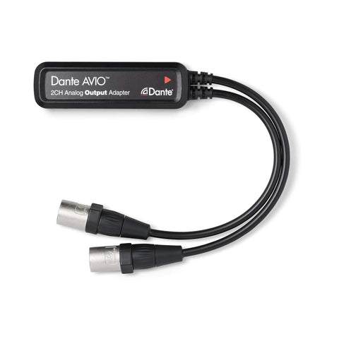 Dante AVIO 2 Channel Analog Output Adapter for Legacy Audio Gear and Dante Networks, Easy Plug In Interface, Low Latency Studio Quality Conversion, Reliable 2 Channel Output for Pro Audio Setups with dual XLR cables