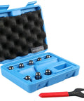 R8 Shank ER16 Collet System 8 Piece Set With 3 Thirty Second Inch To 3 Eighths Inch Collets Includes 1 Wrench In A Fitted Box open case with ER16 collets and R8 shank
