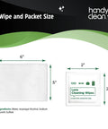 HandyClean lens cleaning wipes, 200 ct, 6x5 in white premoistened wipe and 2x2 in sealed wipe packet