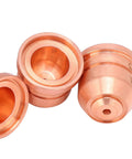 Awesome 5 Piece Plasma Nozzle Kit With Electrode Tips Compatible With Most Cutting Machines For Tough Jobs And Reliable High Temp Performance - copper nozzle tips detailed view.
