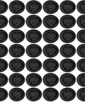 Ace Every Shift With This 400 Pack Black Latex Finger Cots Kit Featuring Roll On Fingertip Guards arranged in rows.