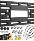 License Plate Bracket Holder Front Mounting Kit For Universal Bumper Tag Frame Adapter With Stainless Steel Screw Cap And Cable Ties