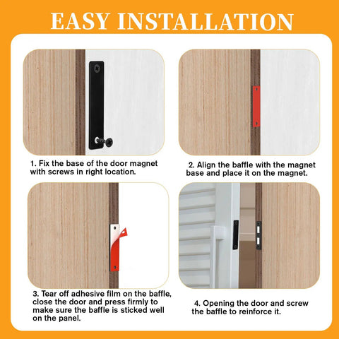 Installation guide for 4 Pack Cabinet Magnetic Catches 30 Lb Heavy Duty Door Catches Screw On Closet Doors Closures