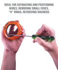 Hands using Six Piece Hook And Pick Set With Acetate Handle For Mechanics Car Repair Gasket And Hose Removal Pro Grade Handy Tips
