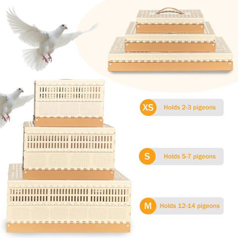 Folding Bird Cage For Pigeons And Small Pets Portable Travel Training Cage With Three Door Design, sizes XS, S, M stacked