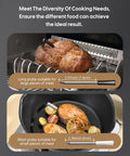 Wireless Meat Thermometer With Dual Probes For Grilling And Smoking Bluetooth 5.4 And WiFi 5G Connection in use with roast and fish.