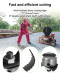 Knock Out Stubborn Pipe Clogs Fast With This Heavy Duty Three Inch Sharktooth Root Cutter Blade Fits K-60-SE Drain Cleaners Replaces 98055 T-150 7/8 Cable Rock Solid in use with cutting edge visible.