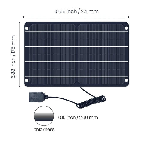 Dimensions of 6W USB Solar Panel Mini For Phones And Gadgets, IP67 Waterproof Monocrystalline Module DIY Kit With PET Cover