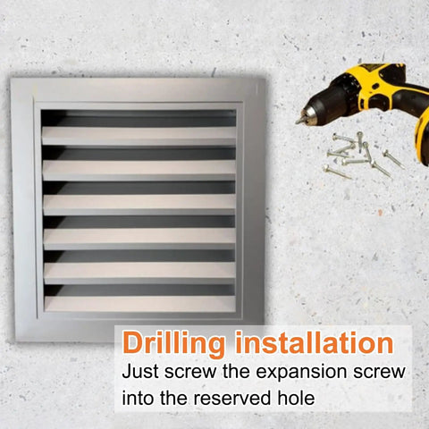 Premium Aluminum Louvered Vent Panel With Heavy Duty Mesh Cover For Ceiling Inspection And Drywall Gable Grilles No Sweat Rapid Setup Kicks Up Fresh Indoor Air Sweet Home Comfort 35X35Cm installed with drilling tools.