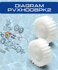 2 Pack Small Drive Gear PVXH008PK2 Replacement Drop In For Hayward AquaNaut 200 250 400 450 Pool Cleaners diagram