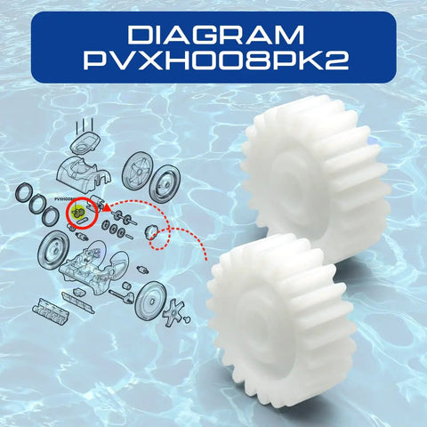 2 Pack Small Drive Gear PVXH008PK2 Replacement Drop In For Hayward AquaNaut 200 250 400 450 Pool Cleaners diagram