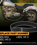 Heavy Duty 3 Inch HTD Drive Belt 141T 8MM Fits Harley Davidson Softail EVO 1990-2006 BDL Kit shown with Harley motorcycle engine.