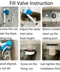 Toilet Dual Flush Valve Kit With Fill Valve And Push Button 2.5 Inch Drain Outlet installation instructions series image