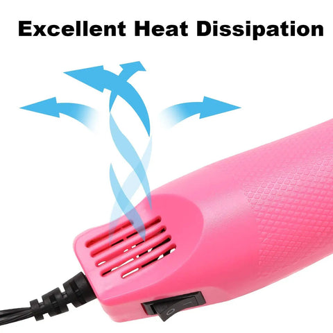 Compact Mini Heat Gun For Resin And Craft Projects That Quickly Bubbles Away Epoxy Silicone Molds Embossing Pink Heater Vent