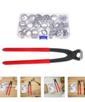 Kick Your Plumbing Game Up With This Heavy Duty Single And Double Ear Hose Clamp Tool Kit Ranging From 6mm To 23.5mm For A Tight Leak Free Grip On Any Pipe Or Hose Job Without The Hassle. stainless steel ear clamps in organizer with pliers