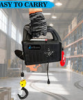 All In One 3 In 1 Electric Portable Hoist Winch 1500W Heavy Duty Lift With Wire And Wireless Remote Control, hand-held in warehouse