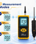 3 In 1 Digital Vibration Meter Vibrometer For Shop Floor Diagnostics, Real Time Vibration Analysis, Piezoelectric Sensor Vibe Checker, Rotating And Reciprocating Equipment Monitor, Pro Grade Tool, handheld yellow-black unit