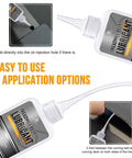 7oz Silicone Treadmill Belt Lubricant with application tubes showing two easy application options, high temp resistant, odorless.