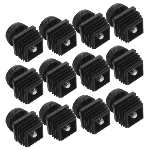 Adjustable M8x30 Leveling Feet For Desks And Chairs Beefy Metal Square Tube Furniture Levelers Rust Resistant Easy Height Dial In No Wobble Support 12 Pack