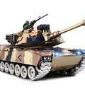 1 18 Scale RC Tank With Realistic M1A2 Metal Chassis, 2 4G Remote Control, Fires BBs, Smoke Lights Sound And Recoil, Military RC