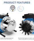 Smooth Operator 1.6Hp Shallow Well Jet Pump Featuring Rugged Stainless Steel Build For Effortless Garden Irrigation Lawn Care And Quick Property Draining Moves Up To 1600 side view showing features and fan blade design.