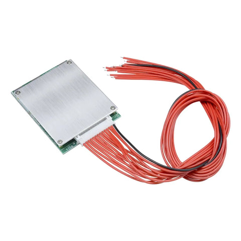 Slick Smart 13S 48V 30A Lithium Ion Bms Protection Board With Balanced Wire Ntc Sensor and various wires for power connection.