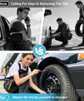 Before and after using Emergency Tire Plug Kit With 60 Pieces Quick Screw Type Plugs For Car Motorcycle Truck Tractor SUV Roadside Repair No Jack Or Wrench Needed Ultra Seal Fast Flat Tire Fix