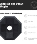 Donut RV Wheel Dock And Leveling Aid For Tongue Jacks, Stabilizer Blocks That Prevent Shifting And Sinking, Includes 7.5 Inch Wheel Chock