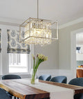 Raindrop Crystal Pendant Light For Kitchen Island With Adjustable Height And Chrome Frame Dope Modern Farmhouse Chandelier Ceiling Fixture