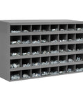 All In One Stainless Steel Bolt Nut And Washer Kit 1/4-20 Through 1/2-13 Includes Hex Head Cap Screws Flat Washers Lock Washers Hex Nuts And Nylon Locknuts In A 40 Hole Bin, gray organizer