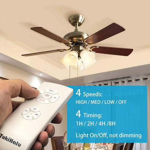 Universal Ceiling Fan Remote Kit With Receiver, Compact Size, Easy Install, Control Speeds And Timings, UL1917 Compliant