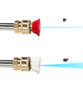 Gutter Cleaner Attachment For Pressure Washer With Four Nozzle Tips And Quick Connect, Zero Degree And Forty Degree Nozzles