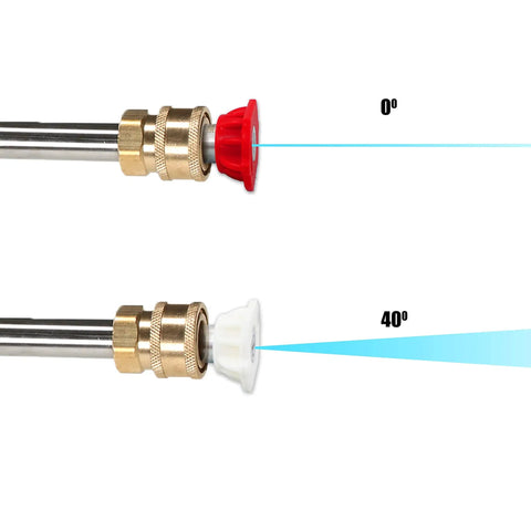 Gutter Cleaner Attachment For Pressure Washer With Four Nozzle Tips And Quick Connect, Zero Degree And Forty Degree Nozzles