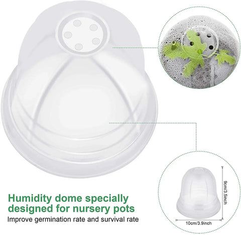 Humidity dome for 4 Inch Transparent Plastic Seed Starter Pots With Humidity Dome For Germination And Moisture Control Plant Nursery Trays
