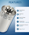 Dual Run 45 Plus 5 MFD AC Capacitor 440V For Heat Pumps And Air Conditioners Replaces 370V And 440V Units CBB65 Type