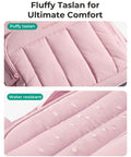 Your Go To Underseat Carry On Luggage With Wheels For Women, 16 Inch Lightweight Personal Item Bag In Blush Pink, Fluffy Taslan