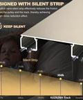 Easy Install Heavy Duty Aluminum Double Curtain Track System With Ceiling Mount Smooth Silent Sliding Rails For Drapes Room Dividers Living Room And Bedroom White Finish 2.3m 7.5ft Length, silent strip close-up