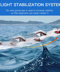 Amphibious RC Plane For Water Land And Air 3 Channel Remote Control Airplane Boat That Transforms Between Sea And Sky 2.4GHz Seaplane Glider showcasing flight stabilization over water.